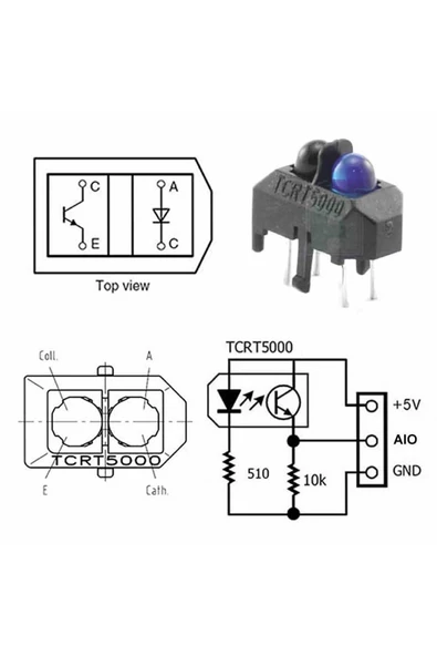 ROBİZ Tcrt5000 Ir Kızılötesi Engel Algılama Sensörü Infrared Yakınlık Mesafe Yansıma Optik Sensör Sumo - Resim 7