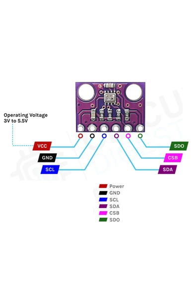 ROBİZ Bmp280 Dijital Hava Basıncı Sensörü -500/9000 Metre 300/1100hpa Barometre Mobil Telefon Saat - Resim 6