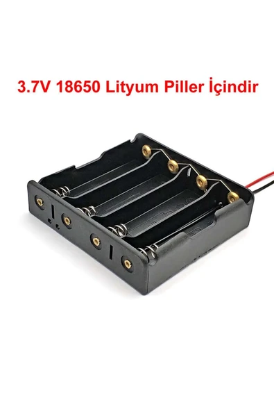 ROBİZ 18650 2 Tel 4lü Pil Kutusu Paralel 4 Adet 3.7v Paralel Lityum Lion Batarya Yuvası Mobil Güç Kaynağı - Resim 5