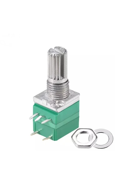 ROBİZ 5 Pin 50kohm Potansiyometre B50k Anahtarlı Tırtıklı 15mm Döner Ayarlanabilir Direnç - Resim 5