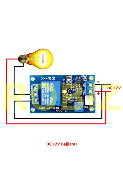 ROBİZ XH-M131 Ldr Işık Kontollü Röle 12V Gündüz Gece Algılayıcı Röle - Resim 3