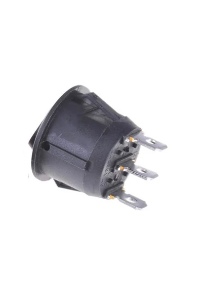 ROBİZ 23mm Yuvarlak 3 Pin Anahtar Mini Buton Siyah Mini Plastik - 6