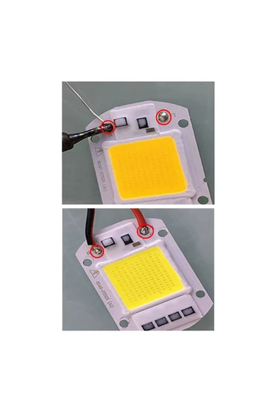 ROBİZ Ac 220v 50w Power Led Gün Işığı Sarı Renk Projektör Lamba Aydınlatma Ampül Warm White 2800-3200k - Resim 3