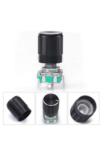 ROBİZ Ec11 Rotary Encoder Butonlu 20 Adım Pot Başlıklı Pwm 360 Derece Döner Butonlu Dijital - Resim 6