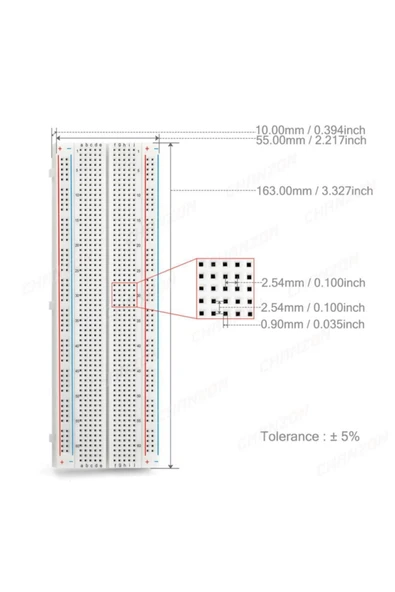 OEM Breadboard Mb-102 830 Hücre Mb102 Büyük Boy Bread Board Protoboard Prototip Elektronik Deney - Resim 5