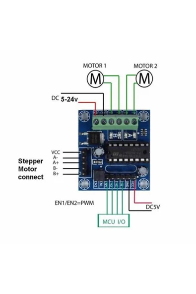 OEM Mini L293d Motor Modül-4 Adet Dc Motor Sürücü - Step Motor Sürücü - Resim 8