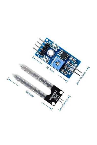 ROBİZ Toprak Nem Sensörü Arduino Higrometre Soil Moisture Sensor - 2