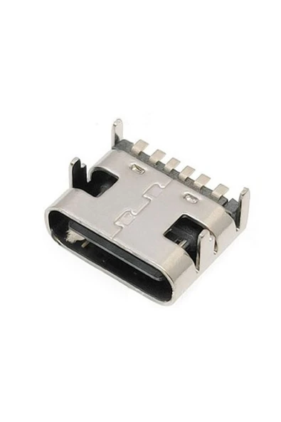 ROBİZ Type-C Usb Soket 6 Pin Smd USB 3.1 Cep Telefonu Elektronik Cihaz Usb Port Konnektör Şarj Soketi Dişi
