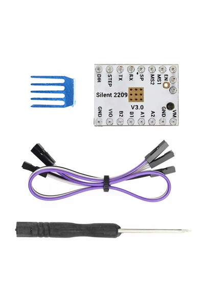 ROBİZ Mks Trinamic Tmc2209 V2.0 Step Motor Sürücü Soğutuculu Makerbase 1/256 Step 1.7a Cnc 3d Yazıcı - Resim 5