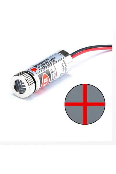 ROBİZ 5mw 650nm Kırmızı Artı Lazer Modül Lens Ile Odak Ayarlı 12mm Çap - Resim 2