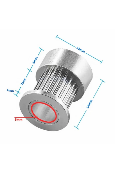 ROBİZ Gt2 16 Diş Alüminyum Kasnak 5mm Delik Çapı 6mm Kayış Zamanlayıcı Doğrusal Haraket Pozisyonlayıcı