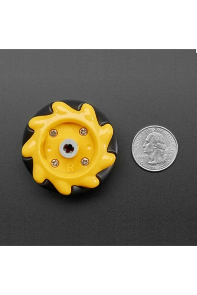 ROBİZ 48mm Omni Mecanum Tekerlek Çifti 45 Derece Açılı 9 Roller 1:48 - Resim 6