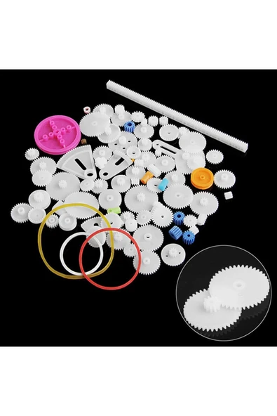 OEM 85 Parça Plastik Dişli Seti (oyuncak - Tekerlek - Mil - Çark) - Resim 3