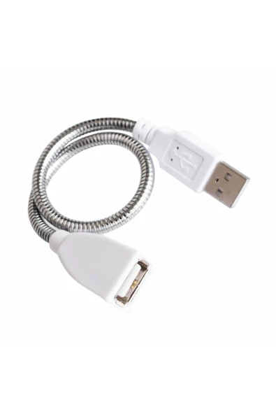 ROBİZ Metal Usb Type A Soketli Uzatma Kablosu Kıvrılabilir Hortum Kordon 25cm Masa Lambası Led Aydınlatma - Resim 3