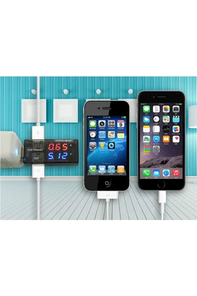 KEWEİ Çift Usb Çıkışlı Voltmetre Ampermetre Akım Voltaj Izleyici Şarj Kws-10va - Resim 2