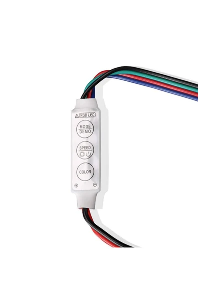ROBİZ 3 Tuşlu Rgb Led Dimmer Dc 12v 3a Renk Hız Parlaklık Ayarı Ortak Anot 20 Renk 19 Mod Hafıza 5050 - 4