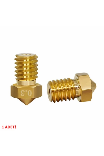 ROBİZ 0.3mm X 1.75mm M6 Prinç Nozzle 3d Yazıcı Printer 1.75mm Filament Uyum Mk8 Cr-10 Cr-10s Ender - 5