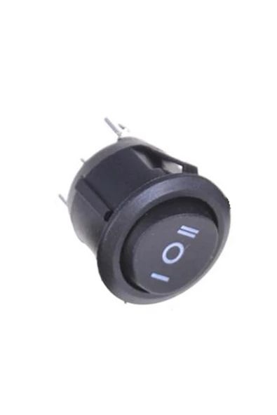 ROBİZ 23mm Yuvarlak 3 Pin Anahtar Mini Buton Siyah Mini Plastik - 5