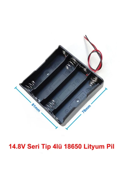 ROBİZ 18650 4lü Pil Kutusu Seri 4 Adet 14.8v Seri Lityum Lion Batarya Yuvası Mobil Güç Kaynağı Powerbank ürün görseli
