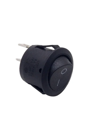 Alkatronik 23mm Yuvarlak 2 Pin Anahtar Buton Kcd1 Siyah Plastik Mini Açma Kapama On / Off - 3