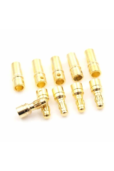 ROBİZ 5 Çift 3.5mm Altın Kaplama Banana Dişi Erkek Soket 40a Pil Batarya Lion Bullet Plug - 7