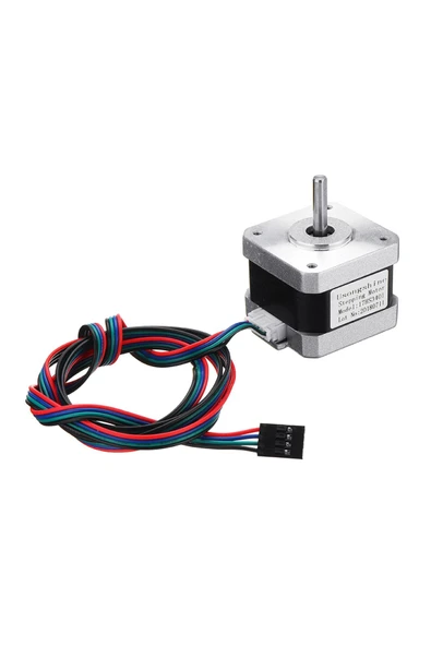 ROBİZ 17HS3401 Nema 17 Step Motor 0.28N.m D Mil 2 Faz 1.3A 1.8 Derece 200 Adım Tork 3D Yazıcı Printer - Resim 2