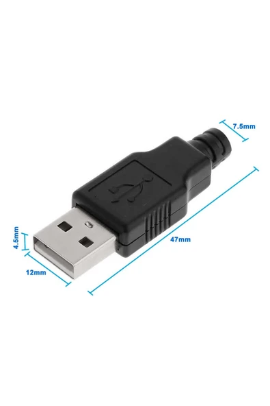 ROBİZ Kutulu Usb Type A Erkek Soket Usb 2.0 4 Pin Plastik Kapak Dıy Tip Elektronik Cihaz Usb