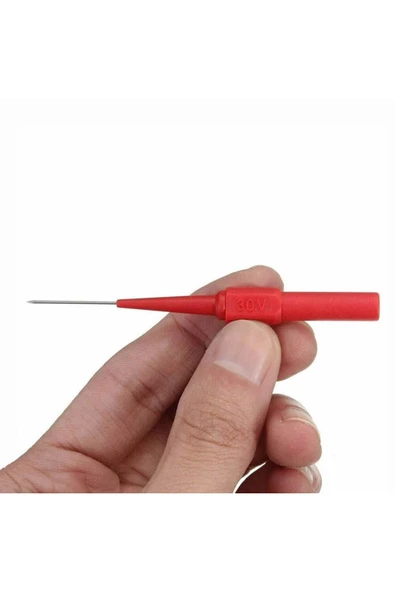 ROBİZ 2 Adet Iğne Tip Multimetre Test Prob Ucu 30v 1a Banana Uyumlu Izoleli Paslanmaz Çelik Ölçüm Pini - Resim 2