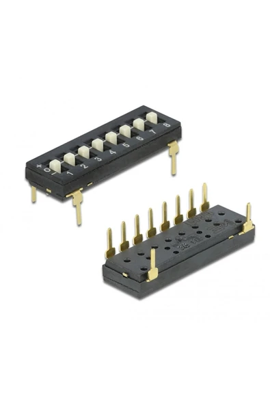 ROBİZ Tristate 8li Dip Switch 8 Pin Siyah Anahtar Açık Kapalı Seçim Adres Ayar + Off - Pull Up/down - Resim 2