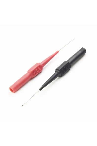 ROBİZ 2 Adet Iğne Tip Multimetre Test Prob Ucu 30v 1a Banana Uyumlu Izoleli Paslanmaz Çelik Ölçüm Pini - Resim 5