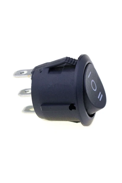 ROBİZ 23mm Yuvarlak 3 Pin Anahtar Mini Buton Siyah Mini Plastik - 7