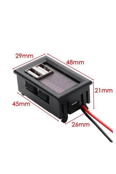 OEM Usb Soketli Voltmetreli Akü Kapasite Göstergesi 12v Pil Uyumlu - 8