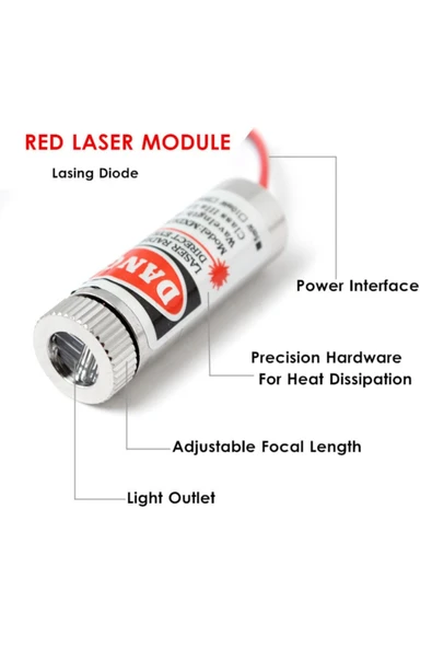 ROBİZ Çizgi Lazer Modül Kırmızı 650nm 3-5v 5mw 650nm Pointer Lens Ile Odak Ayarlı 12mm Çap ürün görseli