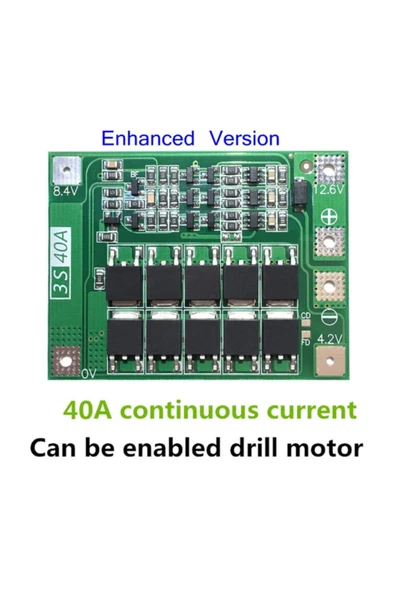 Arduino Bms 3s 40a Koruma Kartı Lityum Pil Batarya Li-ion 18650 Enhanced - Resim 7