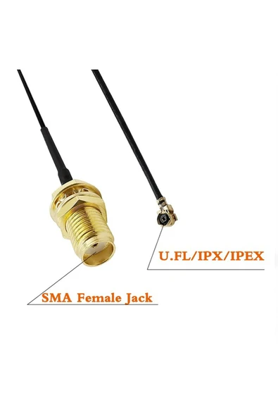 ROBİZ 20cm Sma Ipex Female Rf Kablo Jack Ufl U.fl Ipx Coaxial Cable - Resim 2