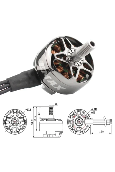 ROBİZ Emax ECO II 2207 2400KV Fırçasız Motor  Çelik Mil Model Uçak Rc Multicopter Quadcopter Drone Fpv - Resim 5