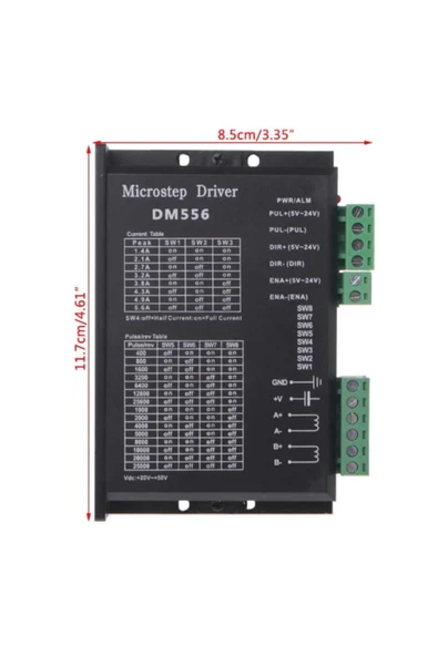 ROBİZ Dm556 2 Faz 50v 5.6a Step Motor Sürücü Nema 17 / 23 Cnc 3d Yazıcı Printer 25000 Microstep