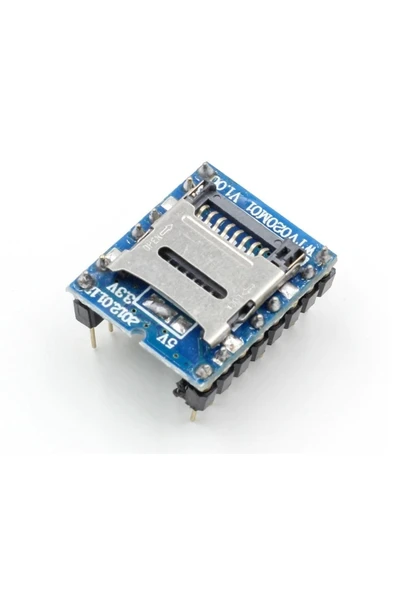 ROBİZ Wtv020 Mini Mp3 Wav Player Modülü Micro Sd 1g Tf Kart Ses Müzik Çalma Kartı16 Bit Pwm Dac 3w - 3