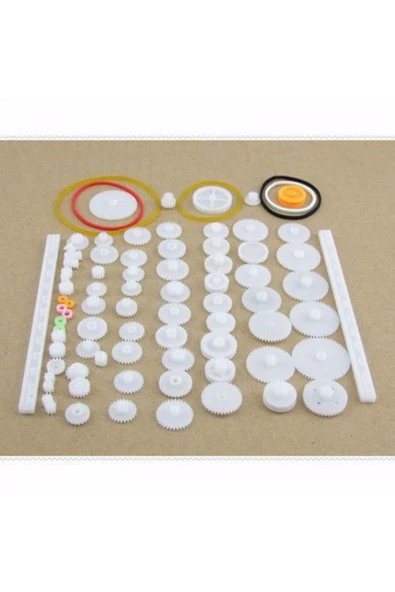 OEM 75 Parça Plastik Dişli Seti Rc Çark Arduino Oyuncak Robot Araba Gear Dıy Kremayer - Resim 3