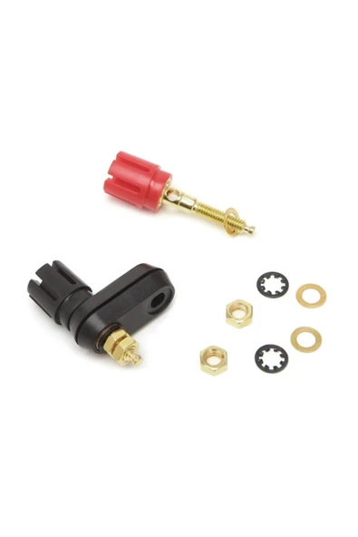 ROBİZ Banana Soket Terminal Çifti Kırmızı Siyah Hexagon Konnektör - Resim 5