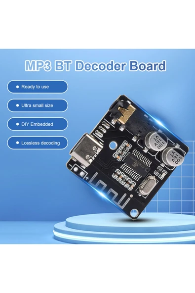 ROBİZ Vhm-314 Type-c Bluetooth Kablosuz Ses Mp3 Modül Amfi Müzik Çalma Kartı Dc 5v Usb Lityum Pil Batarya - Resim 5