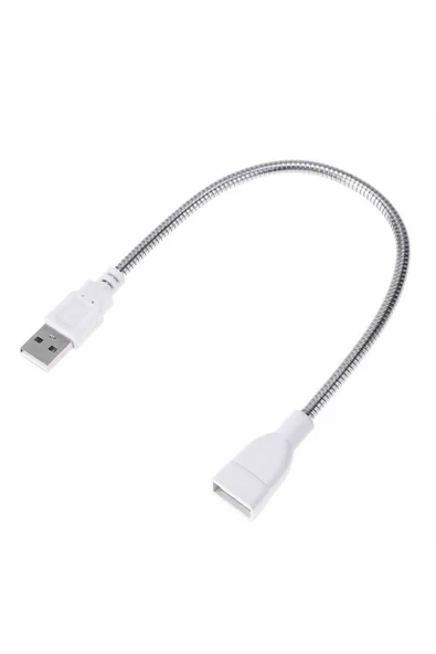 ROBİZ Metal Usb Type A Soketli Uzatma Kablosu Kıvrılabilir Hortum Kordon 25cm Masa Lambası Led Aydınlatma - Resim 2