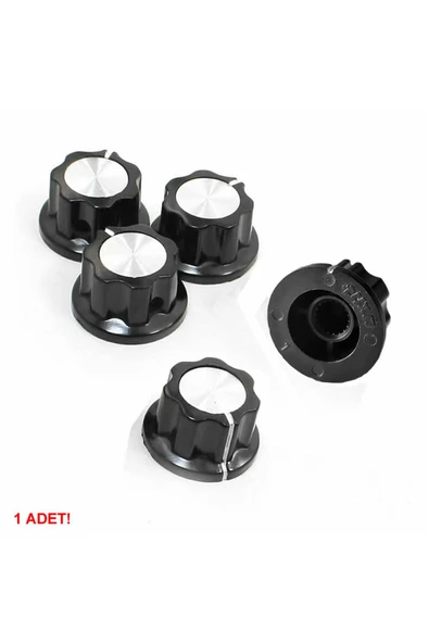 ROBİZ Plastik Pot Başlığı 16mm Siyah Gümüş Rotary Enkoder Ses Kontrol - Resim 7