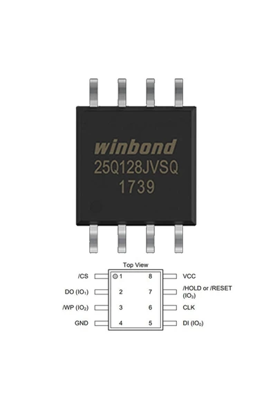 ROBİZ Winbond W25q128jvsıq 3.3v Spı 128m-bit Serial Flash Memory With - Resim 2