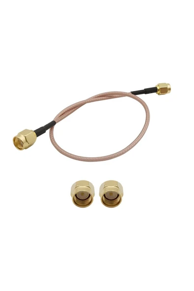ROBİZ RG316 20cm Rp Sma Erkek ( Dişi / Dişi ) Kablo RF Uzatma Kablosu Altın Kaplama Soket 0-6GHz Wi-Fi - 4