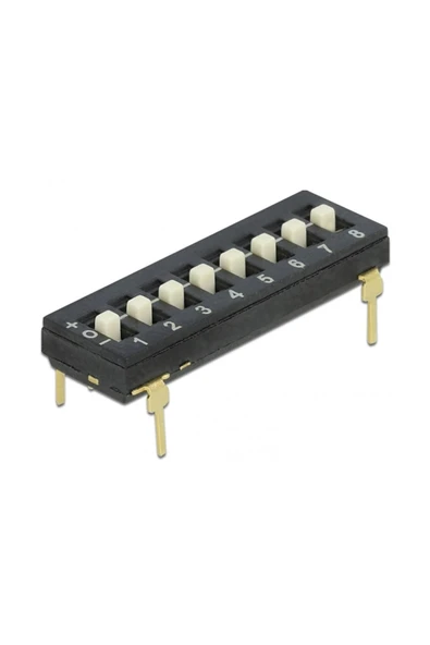 ROBİZ Tristate 8li Dip Switch 8 Pin Siyah Anahtar Açık Kapalı Seçim Adres Ayar + Off - Pull Up/down - Resim 6