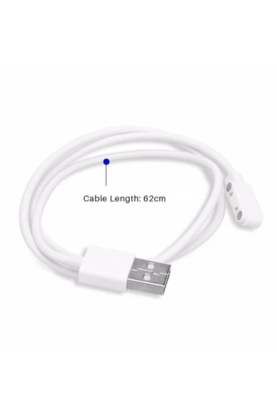 ROBİZ Usb 2 Pin Pogo Kablo Akıllı Saat Manyetik Sabitleyici Şarj Kablosu GT88 GT68 KW08 KW18 KW88 KW98 - 5