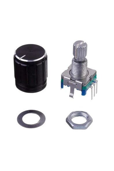 ROBİZ Ec11 Rotary Encoder Butonlu 20 Adım Pot Başlıklı Pwm 360 Derece Döner Butonlu Dijital - Resim 5