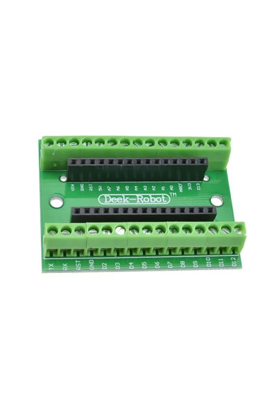 Deek-Robot Arduino Nano 3.0 Genişleme Kartı Io Terminal Adaptör Shield Kolay Bağlantı Klemens Soketler - Resim 6