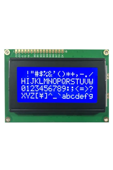 ROBİZ 1604a 4x16 Mavi Karakter Lcd Modül Display Ekran 5v Beyaz Arka Işık 16x4 16 X 4 Standart Sol Üst